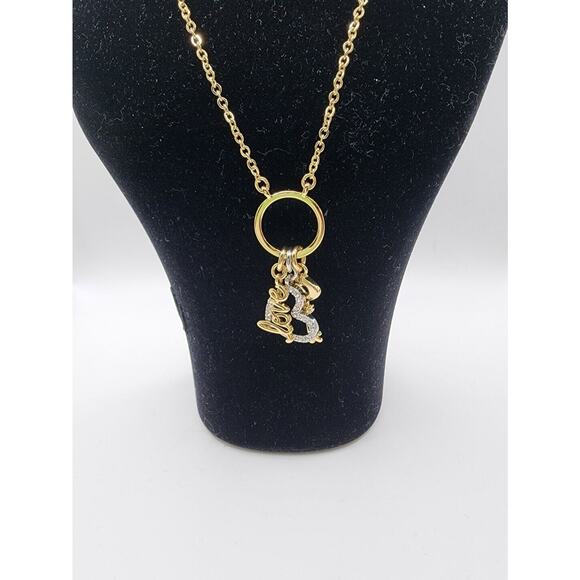 Lia Sophia Jewelry - Lia Sophia Unlock Love Shiny Gold Crystal Love, Key, Heart Charms Necklace 34"